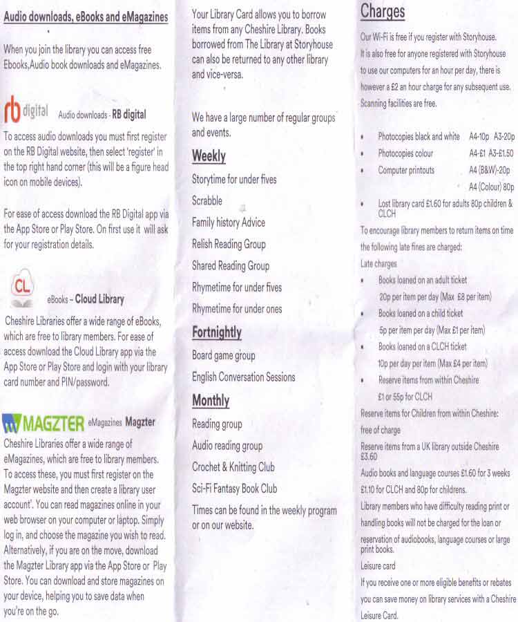 Chestertourist.com - Chester Library Events Page Four